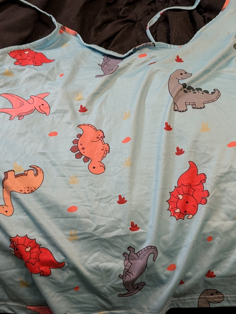 Cute Dino Print PJ's in Light Blue